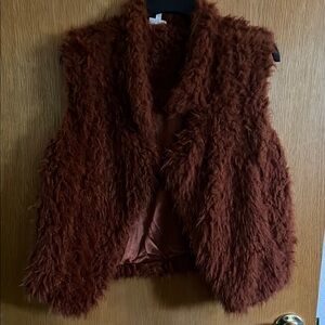 Chic Fuzzy Brown Vest